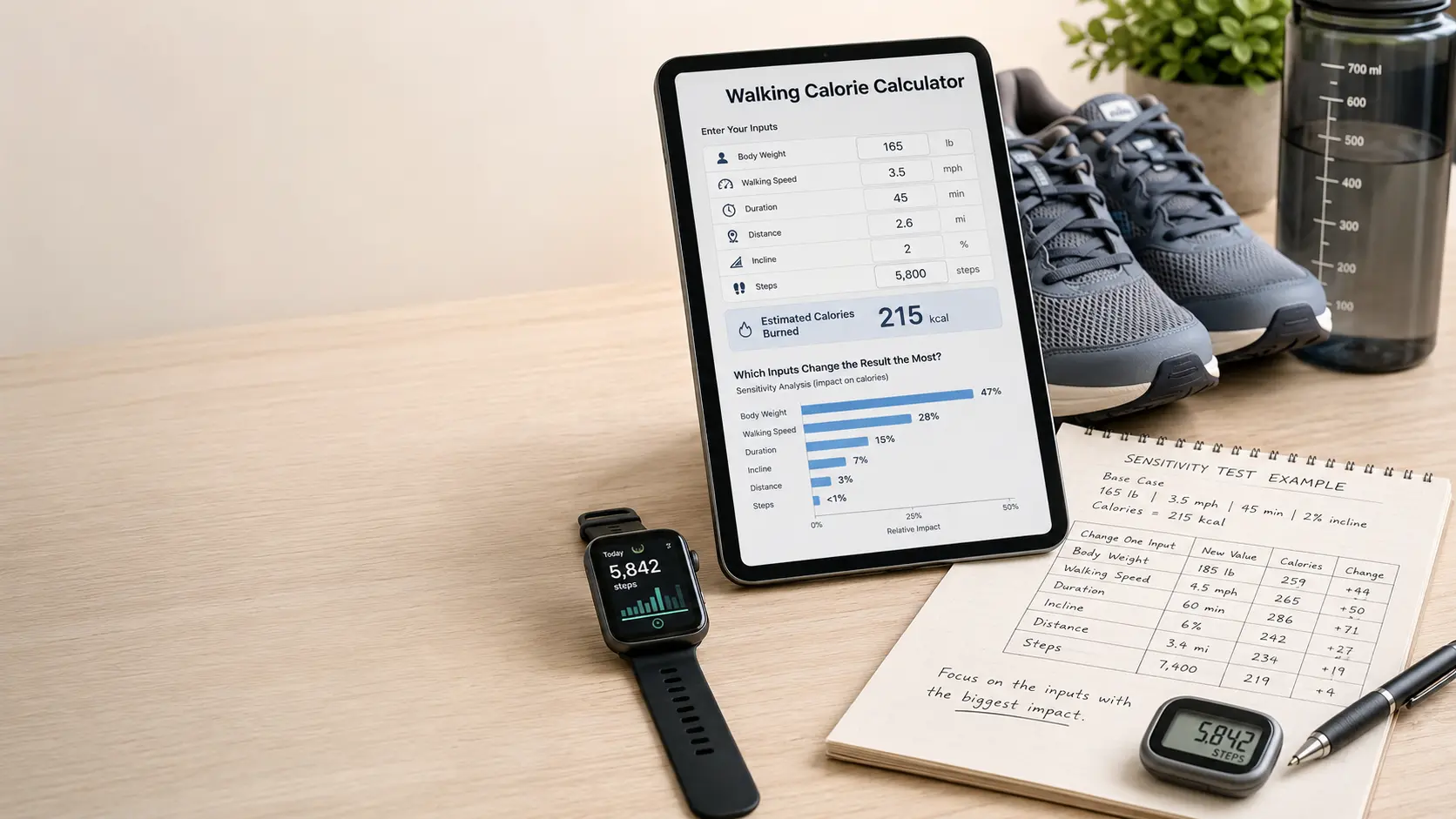 Walking Calorie Calculator: Which Inputs Change the Result the Most?