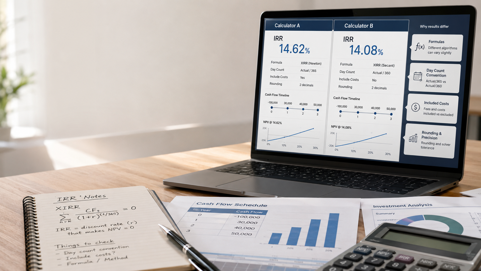 Why Two IRR Calculator Tools Can Give Different Answers